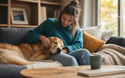 Emotional support dog providing comfort to their owner