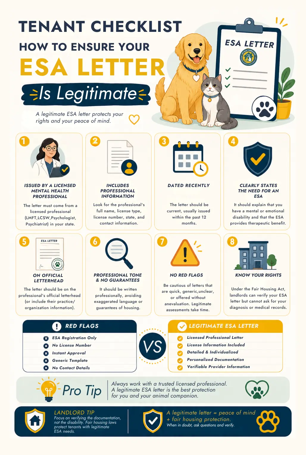 tenant checklist to verify esa letter